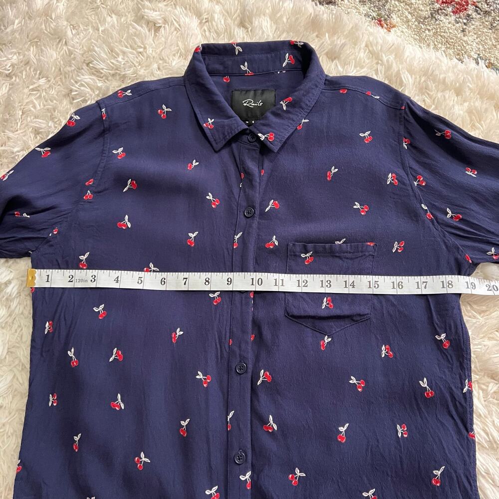 Rails Kate Navy Cherry Patterned Button Down Shir… - image 7